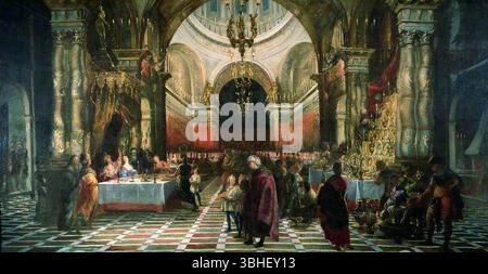 Juan Carreño de Miranda (1614-1685) - Fête de Belshazzar Banque D'Images