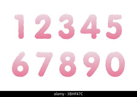 Ensemble de numéros noirs pop art. Illustration vectorielle. Eléments de modèle pour carte de vœux, web design. Jeu éducatif de mathématiques pour enfants Illustration de Vecteur