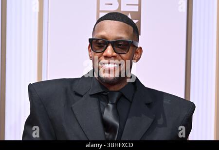 Los Angeles, États-Unis. 09 juin 2025. Phreshy arrive aux BET Awards 2025 organisés au Peacock Theater le 9 juin 2025 à Los Angeles, CA. © Starbuck/ Credit : AFF/Alamy Live News Banque D'Images
