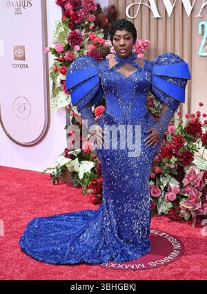 Los Angeles, États-Unis. 09 juin 2025. Spice arrive aux BET Awards 2025 qui se tiennent au Peacock Theater le 9 juin 2025 à Los Angeles, CA. © Starbuck/ Credit : AFF/Alamy Live News Banque D'Images