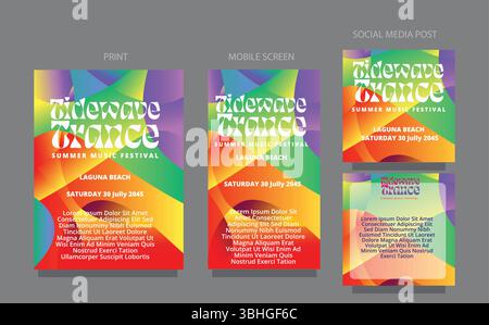 Impulsion d'onde abstraite. Arrière-plan clair et propre pour une utilisation numérique. modèle de conception fluide plate-forme multiple pour l'impression, l'écran mobile et les médias sociaux post v Illustration de Vecteur