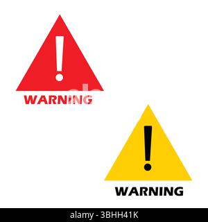 Panneaux d'avertissement jaunes symboles de danger ou d'avertissement panneaux de danger et d'avertissement. panneau de danger rouge et jaune Illustration de Vecteur
