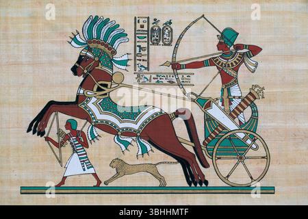 Dieux égyptiens sur Papyrus (réplique moderne) Banque D'Images