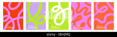 Fond abstrait géométrique vibrant avec lignes et formes de couleur gras. Un fond abstrait animé avec des formes colorées avec un design audacieux Illustration de Vecteur