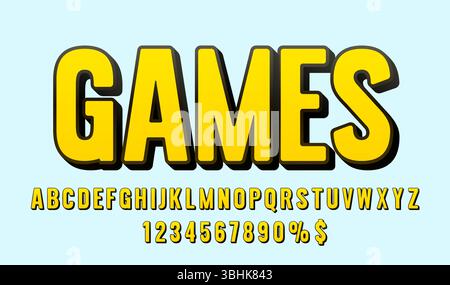 Jeu amusant ensemble de polices collection, lettres et symboles de chiffres. Vecteur Illustration de Vecteur