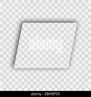 Ombre réaliste transparente sombre. Ombre de parallélogramme isolée sur fond transparent. Illustration vectorielle. Illustration de Vecteur