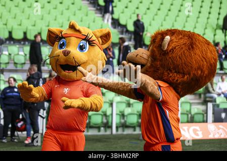 Groningen, pays-Bas. 10 juin 2025. GRONINGEN, 10-06-2025, Euroborg Stadium, European Qualifiers Football, saison 2024/2025. Match entre les pays-Bas et Malte . Crédit Lions néerlandais : Pro Shots/Alamy Live News Banque D'Images