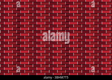 Deuxième version de conception de motif d'art mural en brique sans couture pour la décoration rustique, les fonds d'écran, les arrière-plans, les visuels de construction et plus encore Illustration de Vecteur