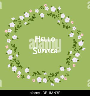 Couronne florale illustration estivale Illustration de Vecteur