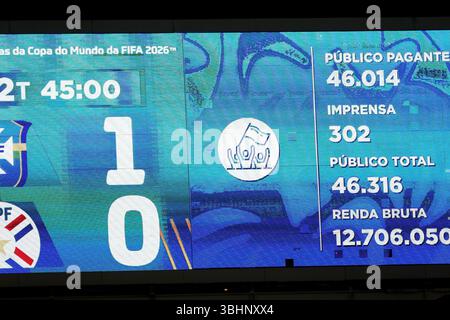 Sao Paulo, Brésil. 11 juin 2025. SP - SAO PAULO - 06/10/2025 - QUALIFICATIONS POUR LA COUPE DU MONDE 2026, ÉQUIPE NATIONALE BRÉSILIENNE x PARAGUAY - score du match entre le Brésil et le Paraguay à la Neo Quimica Arena de Sao Paulo (SP), pour les qualifications pour la Coupe du monde 2026. Photo : Marlon Costa/AGIF crédit : AGIF/Alamy Live News Banque D'Images