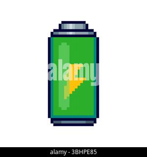 Design des actifs du jeu Pixart Battery Energy Illustration de Vecteur