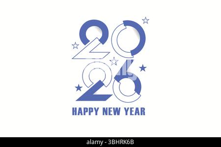 2026 texte logo dessiné à la main numéros nouvelle année Illustration de Vecteur