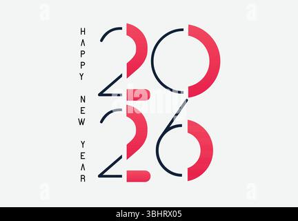 2026 numéro logo avec des éléments festifs Illustration de Vecteur