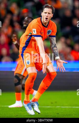 GRONINGEN, 10-06-2025, stade Euroborg , European Qualifiers Football , saison 2024/2025. Match entre les pays-Bas et Malte . Joueur néerlandais Wout Weghorst Banque D'Images
