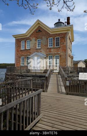 Le phare de 1869 marque l'entrée du port de Saugerties sur le ruisseau Esopus. État de New York, États-Unis. Banque D'Images