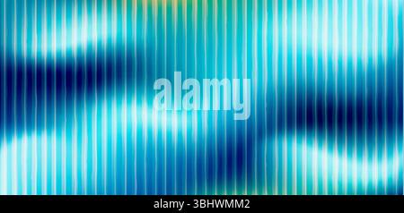 Fond bleu dégradé abstrait avec effet verre fractal. Texture futuriste avec rayures verticales et distorsion ondulée. Illustration vectorielle. Illustration de Vecteur