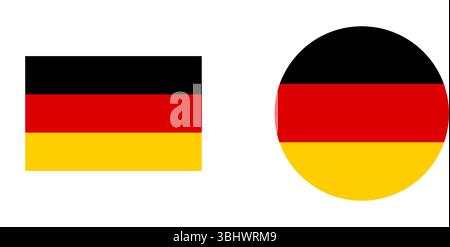 Drapeau de l'Allemagne icône illustration vectorielle de symbole national allemand. Illustration de Vecteur