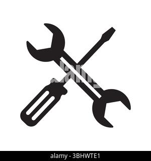 Icône de réparation icône de tournevis icône d'outils vectoriels symbole d'icône isolé Illustration de Vecteur