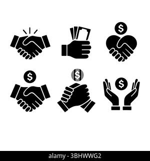 Symboles financiers représentant la coopération et la confiance trouvés dans les transactions commerciales Illustration de Vecteur