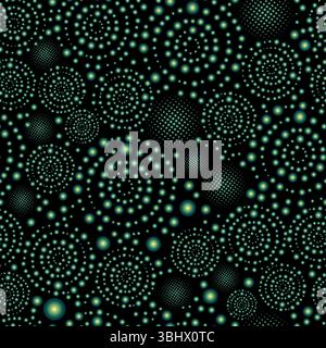 Motif vert sans couture de cercles. dessin à la main. Pas ai . Illustration vectorielle. Pas ai, illustration vectorielle. Illustration de Vecteur