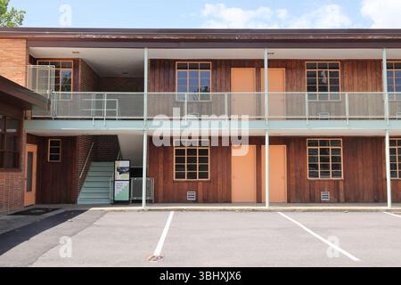 A.G.Gaston Motel, construit en 1954 par un homme d'affaires local comme hébergement premium pour les Afro-Américains en jours de ségrégation. La salle 30 était utilisée comme QG. Banque D'Images