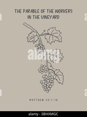 Christian Line Symbols Sketch Poster, religion Hand Drawn Art, Bible Wall Decor Illustration de Vecteur