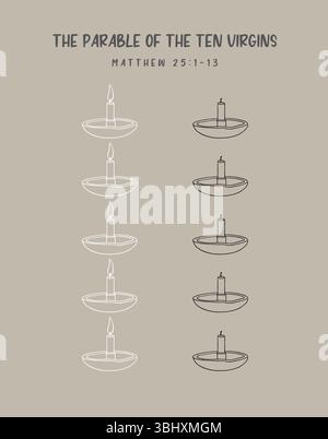 Christian Line Symbols Sketch Poster, religion Hand Drawn Art, Bible Wall Decor Illustration de Vecteur