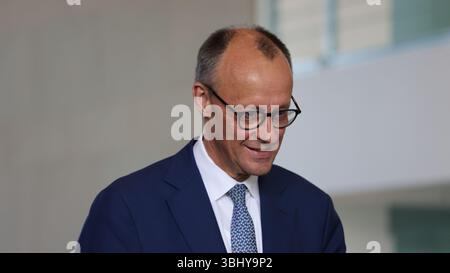 Berlin, Allemagne, 11 juin 2025 : Conférence de presse du chancelier Friedrich Merz (GER) le premier ministre du Royaume du Danemark, mette Frederiksen (DNK). Klaus KROENERT crédit : Klaus KROENERT/Alamy Live News Banque D'Images