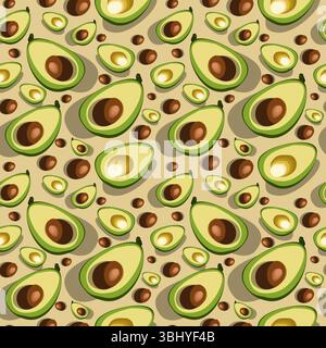 Motif sans couture avec œufs frits et saucisse dans une poêle aa. Petit déjeuner sain Illustration de Vecteur