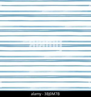 Motif sans couture de rayures aquarelle dans des tons bleus doux. Texture peinte à la main avec une sensation douce et aérée. Idéal pour tissu, papier d'emballage Banque D'Images