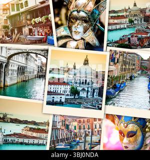 Collage de photos Polaroid de Venise Banque D'Images