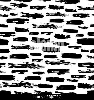 Modèle sans couture avec un frottis dessiné à la main sombre sur fond blanc. Texture grunge abstraite. Illustration vectorielle Illustration de Vecteur