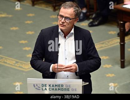 Bruxelles, Belgique. 12 juin 2025. Benoit Lutgen des engage photographié lors d'une séance plénière de la Chambre au parlement fédéral, à Bruxelles, le jeudi 12 juin 2025. BELGA PHOTO ERIC LALMAND crédit : Belga News Agency/Alamy Live News Banque D'Images