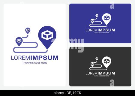 Modèle de logo du service de livraison P2P. Ce logo représente un service de livraison pair à pair. Illustration de Vecteur
