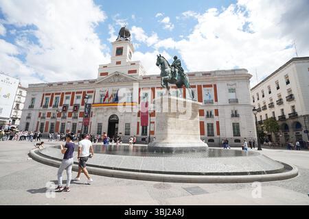 Place Puerta del sol à Madrid, Espagne Banque D'Images