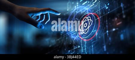 Concept d'informatique quantique : révolutionner le traitement de l'information grâce à la mécanique quantique. Banque D'Images