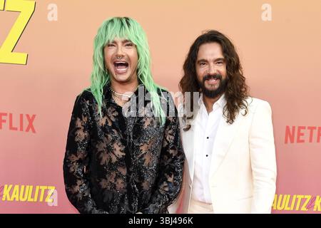 Bill Kaulitz und Tom Kaulitz beim projection spéciale von Kaulitz & Kaulitz Staffel 2 im Delphi Filmpalast à Berlin AM 12.06.2025 *** Bill Kaulitz et Tom Kaulitz à la projection spéciale de Kaulitz Kaulitz saison 2 au Delphi Filmpalast à Berlin le 12 06 2025 Banque D'Images