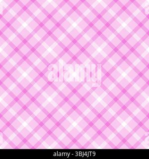 Motif plaid rose blanc. Motif imprimé de mode vectoriel. Texture à motif écossais sans couture. Fond de carreaux de tartan de style classique. Illustration de Vecteur