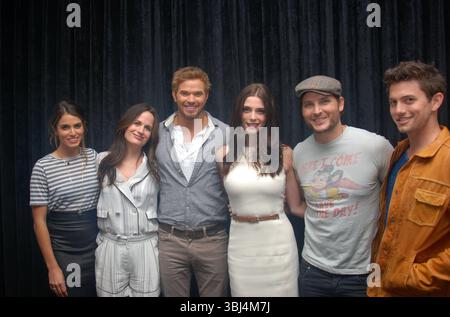 Nikki Reed, Elizabeth Reaser, Kellan Lutz, Ashley Greene, Peter Facinelli et Jackson Rathbone lors du junket de presse pour 'The Twilight Saga : Breaking Dawn - part 2' à San Diego - 12 juillet 2012 Banque D'Images