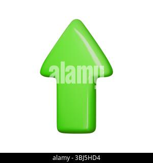 Illustration vectorielle de flèche 3D vert clair, parfait pour les icônes web, les symboles de téléchargement ou les éléments d'interface. Design tendance et accrocheur pour le numérique Illustration de Vecteur