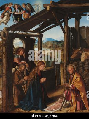 L'Adoration des bergers, c1500-1507. Trouvé dans la Collection du Museo di Capodimonte, Naples. Banque D'Images