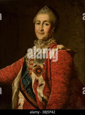Portrait de l'impératrice Catherine II (1729-1796), c1782. Trouvé dans la collection de Muzeum Narodowe, Varsovie. Banque D'Images