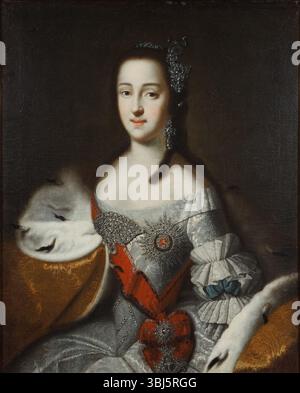Portrait de la princesse Sophie Augusta Frederica von Anhalt-Zerbst, c1750. Trouvé dans la Collection du Musée d'histoire d'État, Moscou. Banque D'Images
