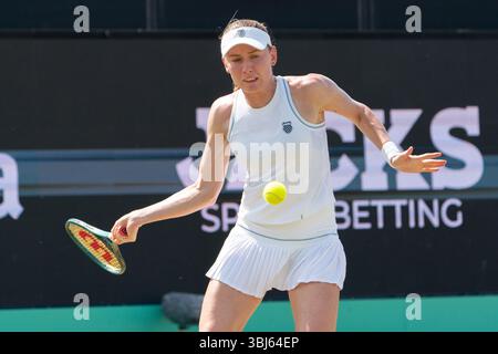 ROSMALEN, PAYS-BAS - 13 JUIN : Ekaterina Alexandrova, de Russie, lors des Championnats Libema Open Grass court 2025 à Autotron le 13 juin 2025 à Rosmalen, pays-Bas. (Photo de Marleen Fouchier/Orange Pictures) Banque D'Images