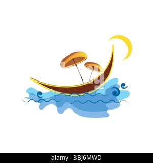 Image vectorielle heureuse de Onam Boat Festival Illustration de Vecteur