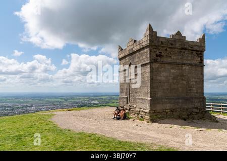 Rivington Pike Tower sur Winter Hill près de Bolton dans le nord-ouest de l'Angleterre. Banque D'Images