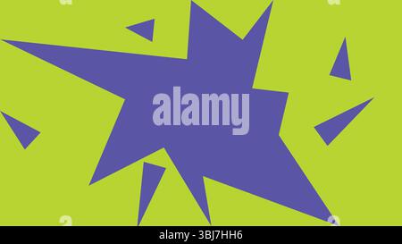 Étoile violette sur fond vert néon Illustration de Vecteur