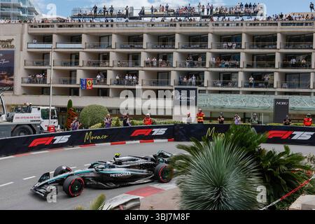 Monaco, 23 mai 2025. Formule 1 Tag Heuer Grand Prix de Monaco 2025. Photo : #12 Kimi Antonelli (ITA) de l'écurie Mercedes-AMG PETRONAS Formula One Team en Mercedes W16 lors de la première séance d'essais © Piotr Zajac/Alamy Live News Banque D'Images