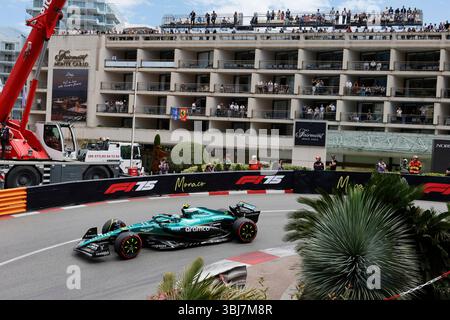 Monaco, 23 mai 2025. Formule 1 Tag Heuer Grand Prix de Monaco 2025. Photo : #14 Fernando Alonso (SPA) de l'écurie Aston Martin Aramco F1 Team en AMR25 lors de la première séance d'essais © Piotr Zajac/Alamy Live News Banque D'Images