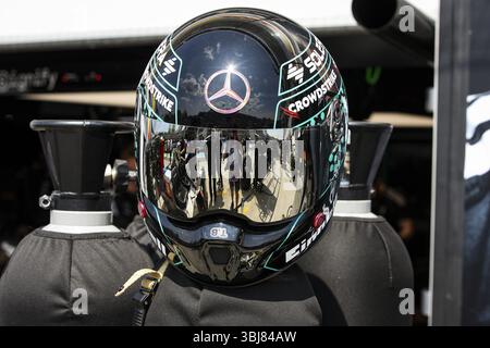 Mercedes AMG F1 Team lors du Grand Prix Pirelli du Canada 2025 de formule 1, 10e manche du Championnat du monde FIA de formule 1 2025 du 14 au 16 juin 2025 sur le circuit Gilles Villeneuve, à Montréal, Canada Banque D'Images